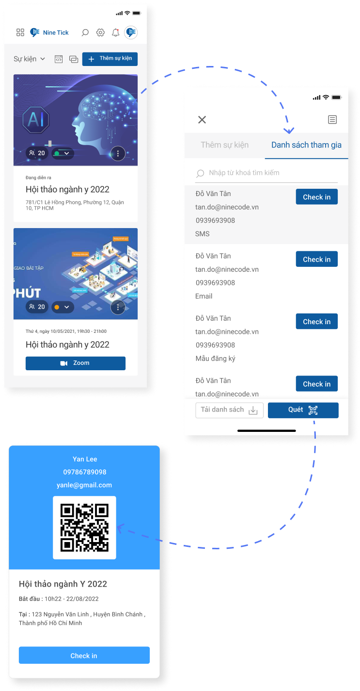 Hướng dẫn scan QR code của khách tham dự